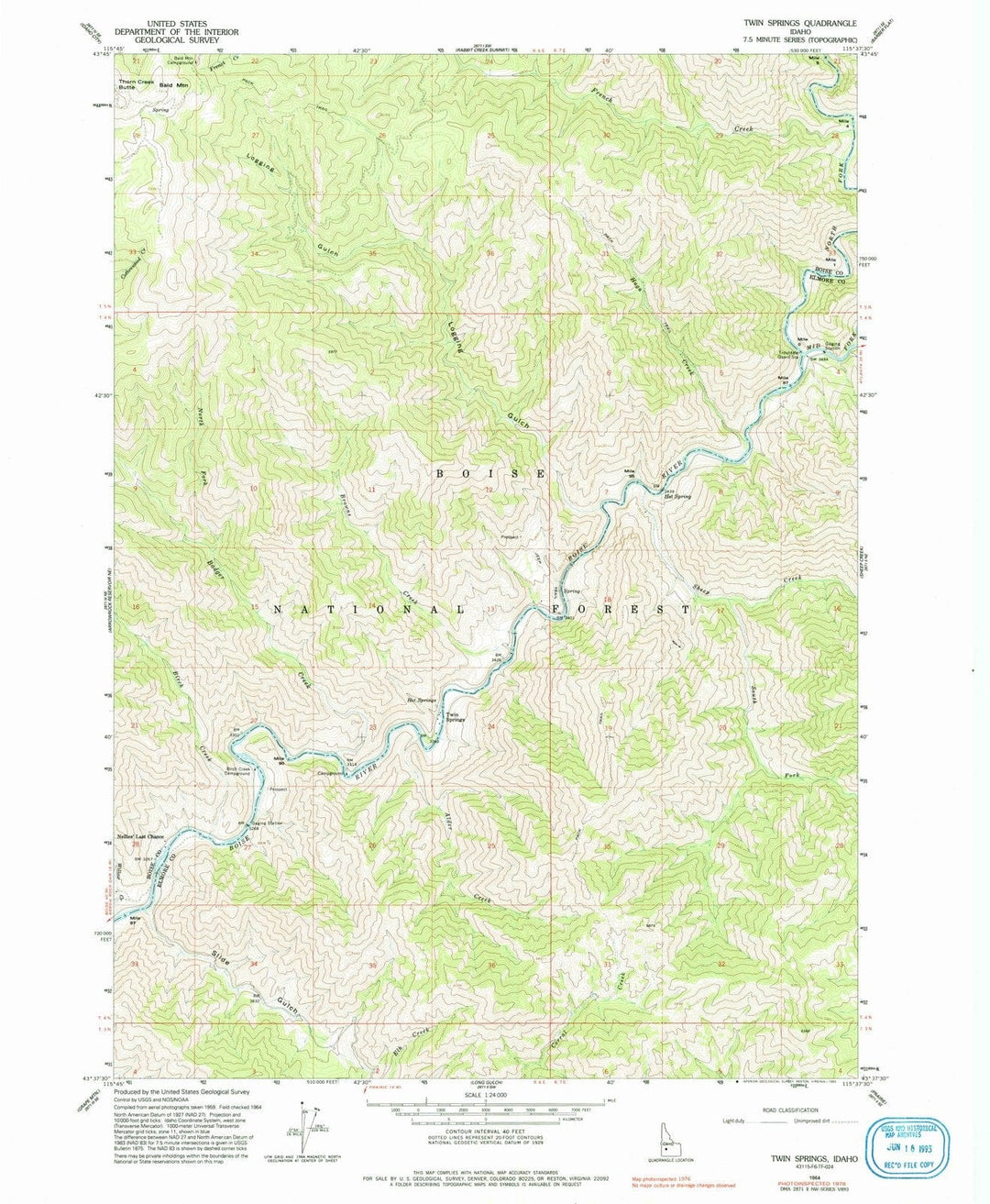 1964 Twin Springs, ID - Idaho - USGS Topographic Map