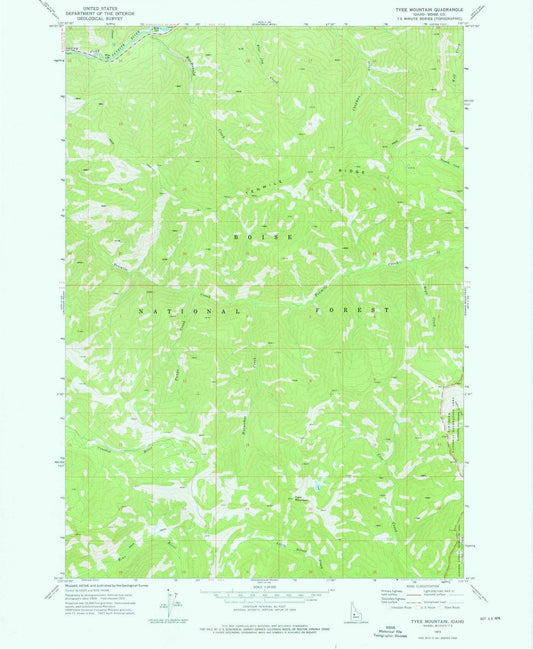 1972 Tyee Mountain, ID - Idaho - USGS Topographic Map