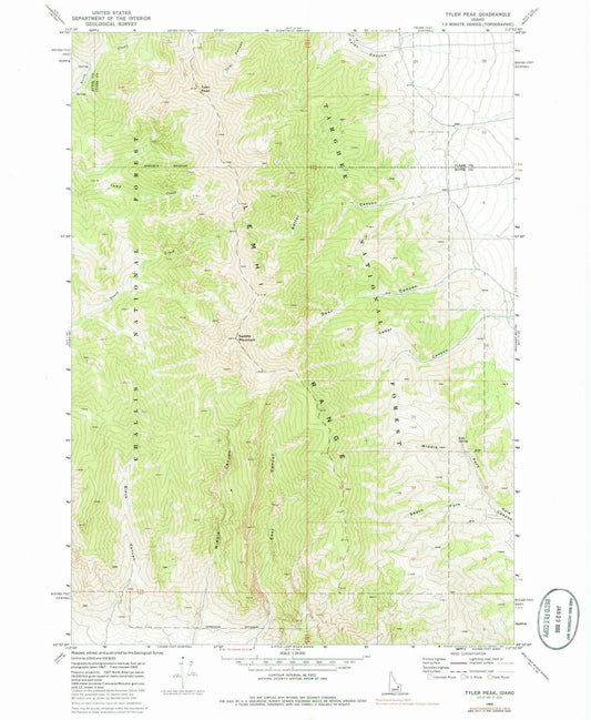 1969 Tyler Peak, ID - Idaho - USGS Topographic Map