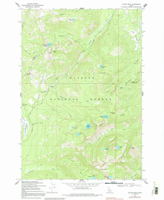 1969 Victor Peak, ID - Idaho - USGS Topographic Map