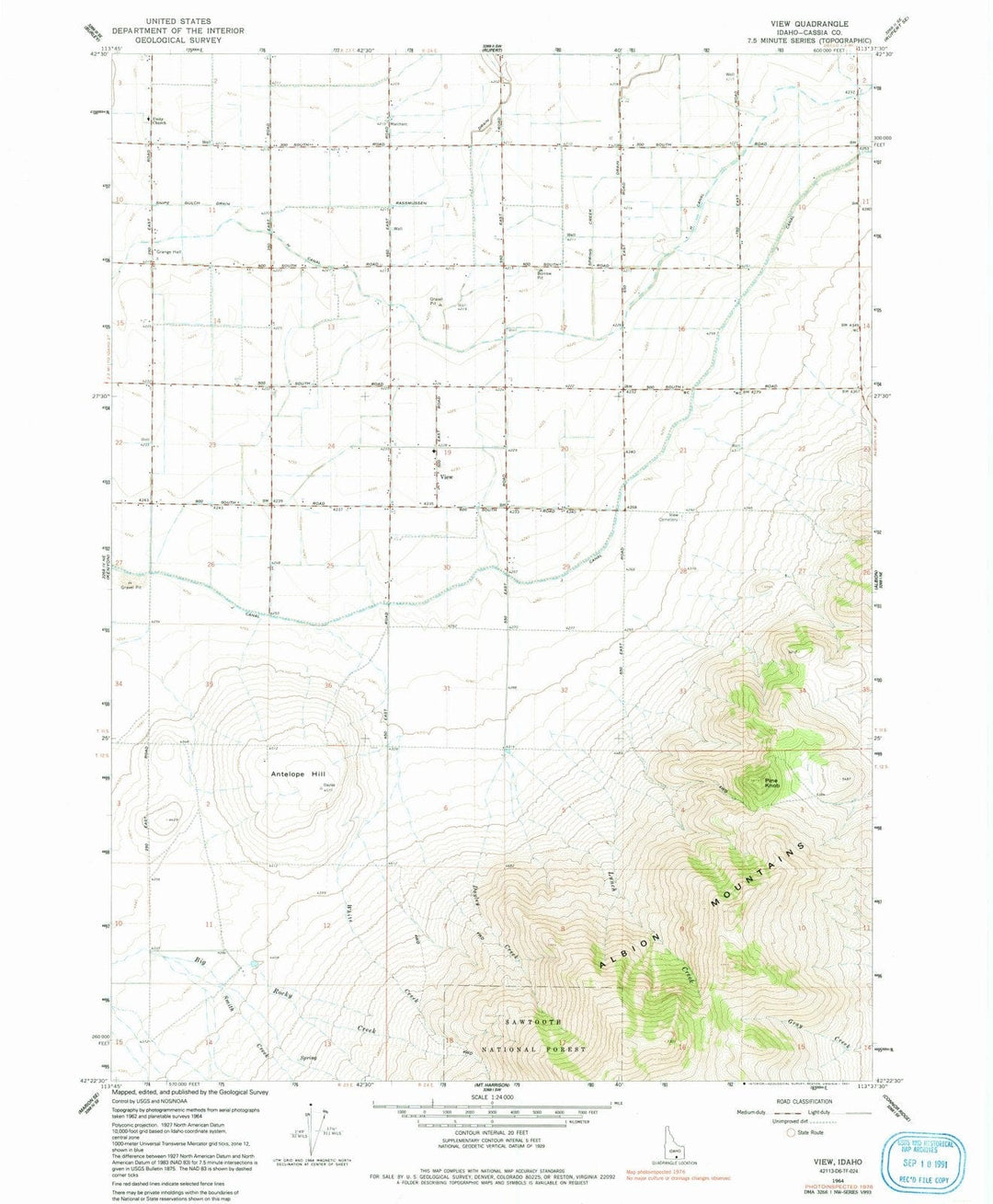 1964 View, ID - Idaho - USGS Topographic Map