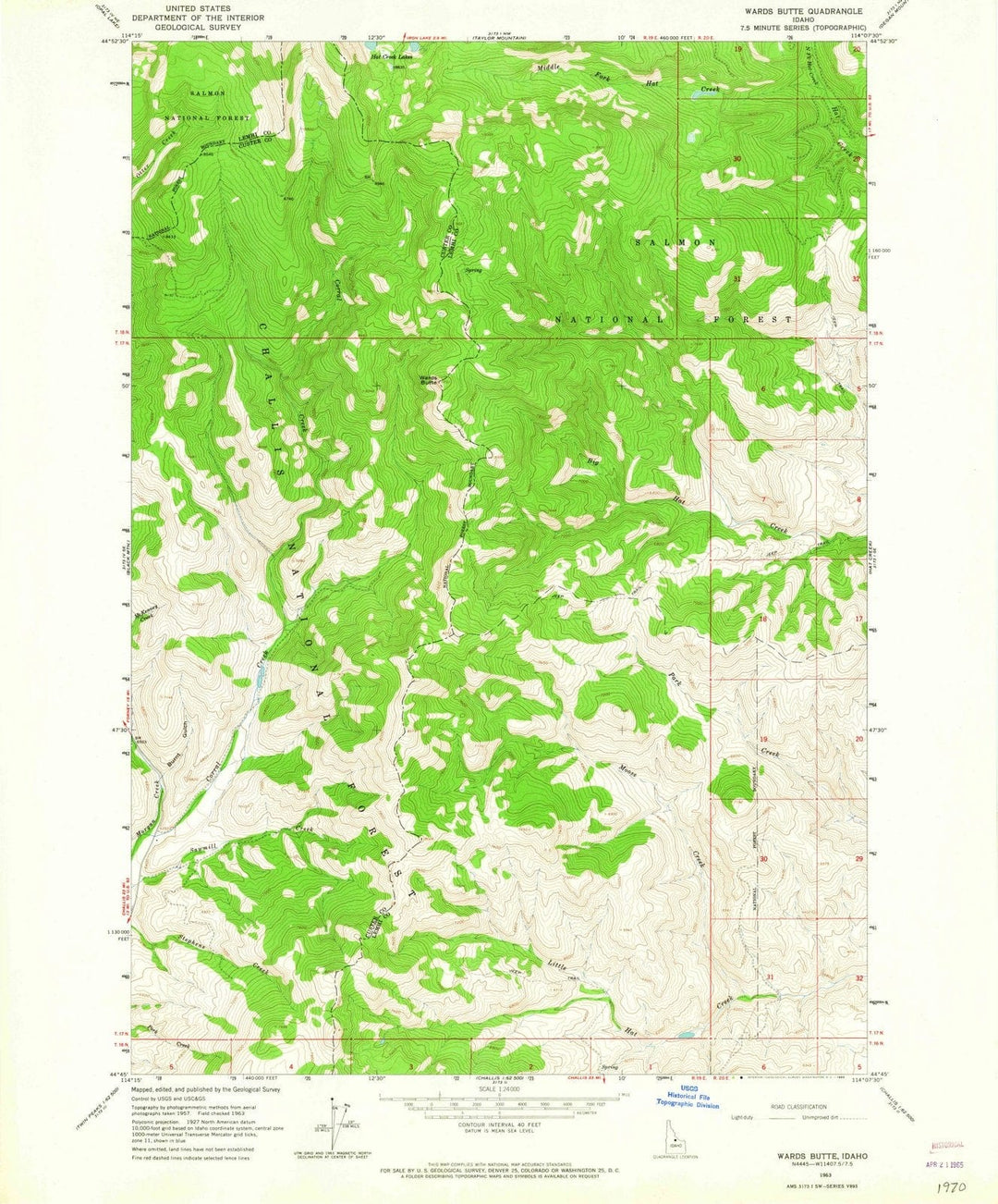 1963 Wards Butte, ID - Idaho - USGS Topographic Map