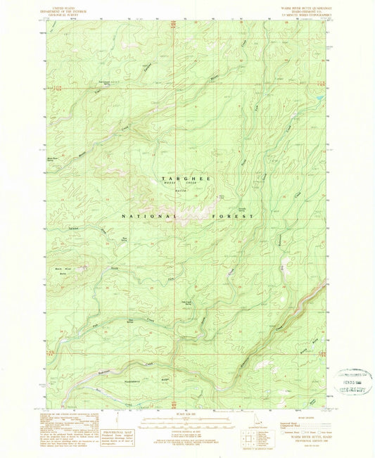 1989 Warm River Butte, ID - Idaho - USGS Topographic Map