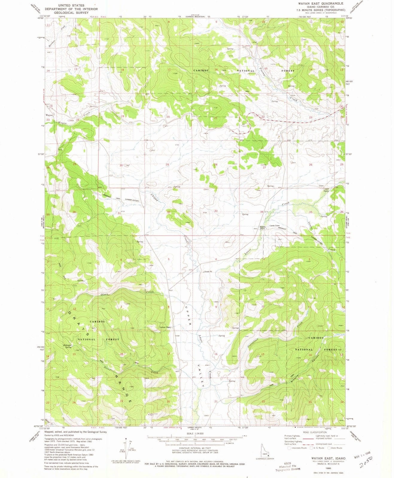 1980 Wayan East, ID - Idaho - USGS Topographic Map