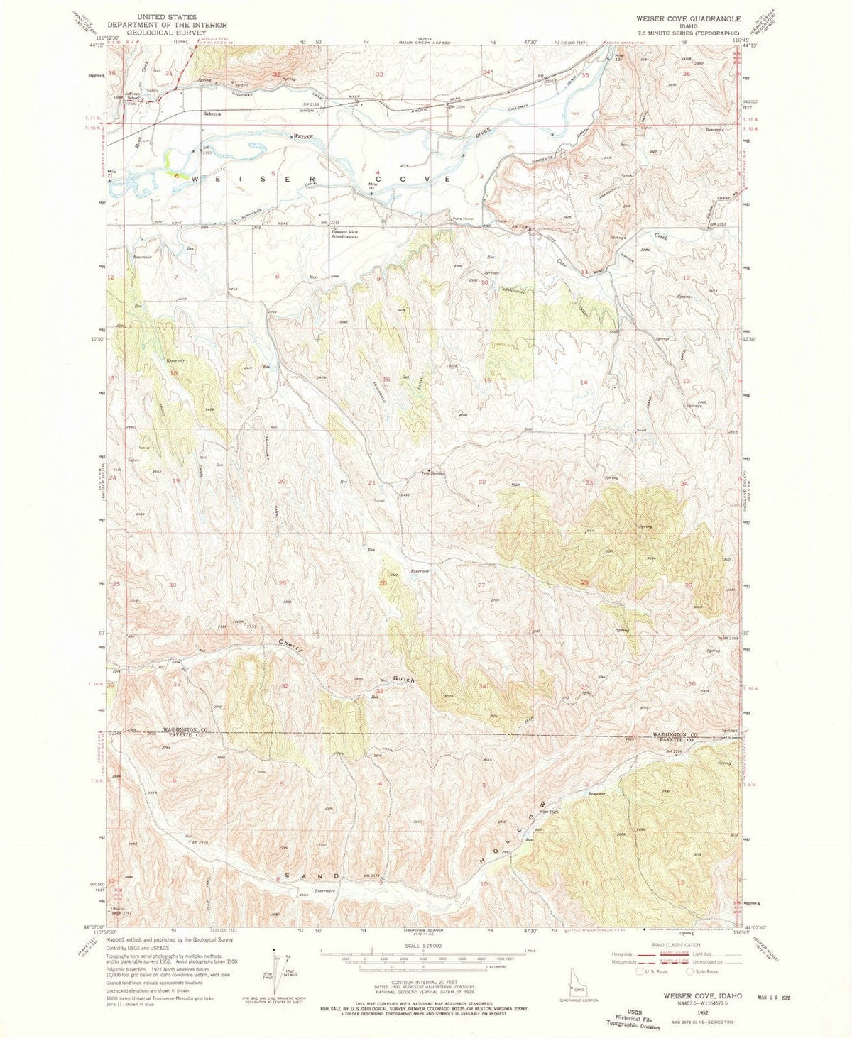 1952 Weiser Cove, ID - Idaho - USGS Topographic Map