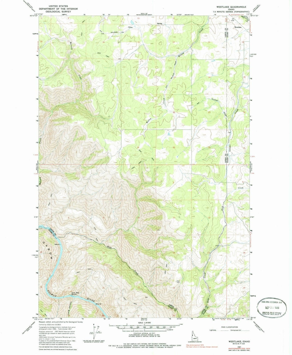 1967 Westlake, ID - Idaho - USGS Topographic Map