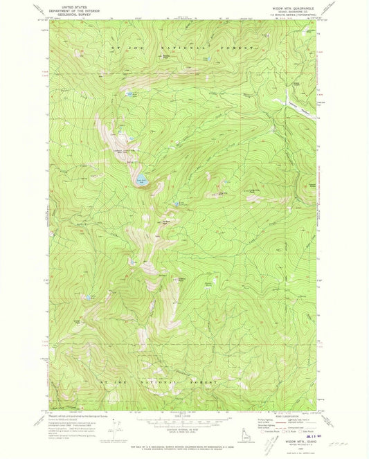 1969 Widow Mountain, ID - Idaho - USGS Topographic Map