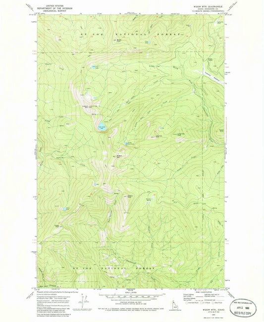 1969 Widow MTN, ID - Idaho - USGS Topographic Map