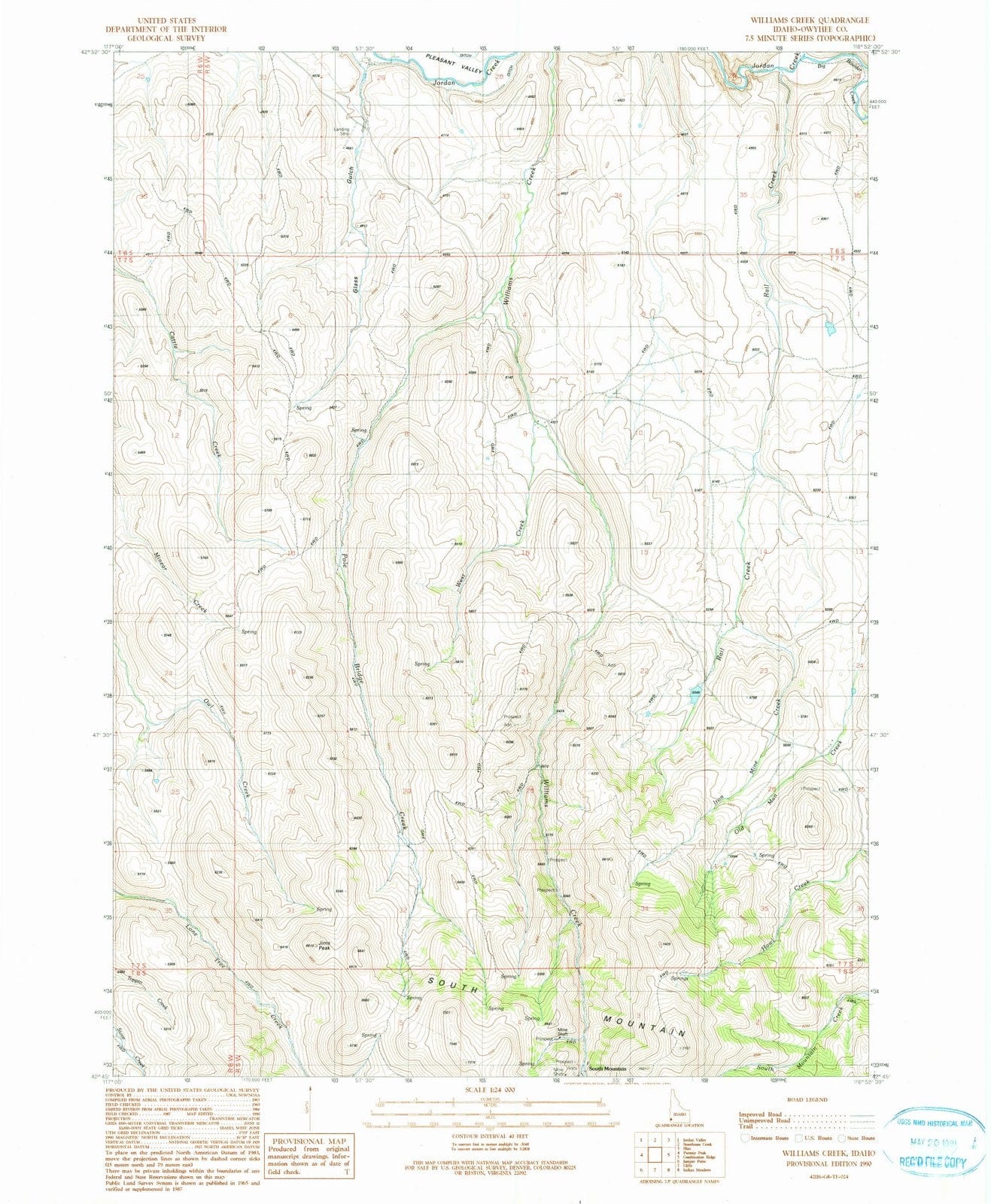 1990 Williams Creek, ID - Idaho - USGS Topographic Map