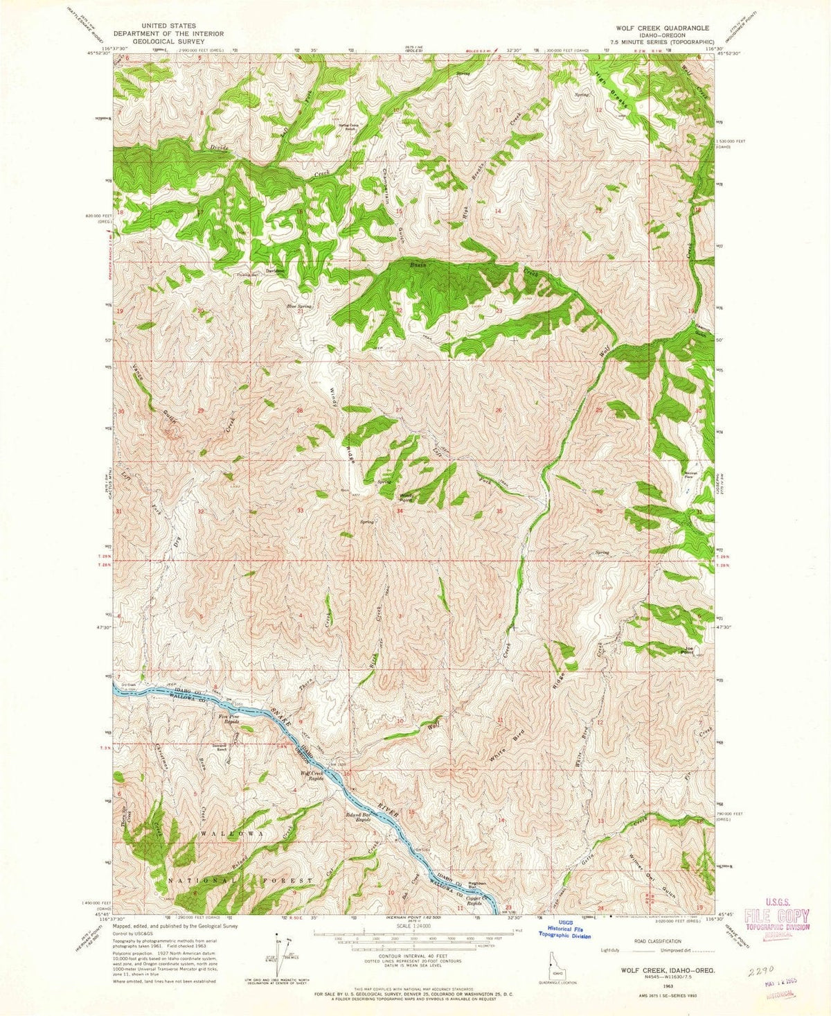 1963 Wolf Creek, ID - Idaho - USGS Topographic Map
