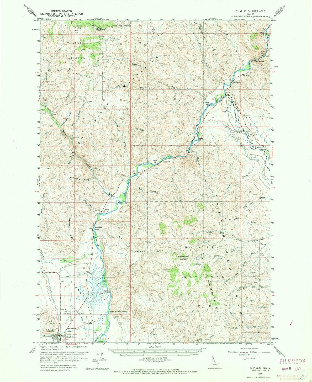 1956 Challis, ID - Idaho - USGS Topographic Map