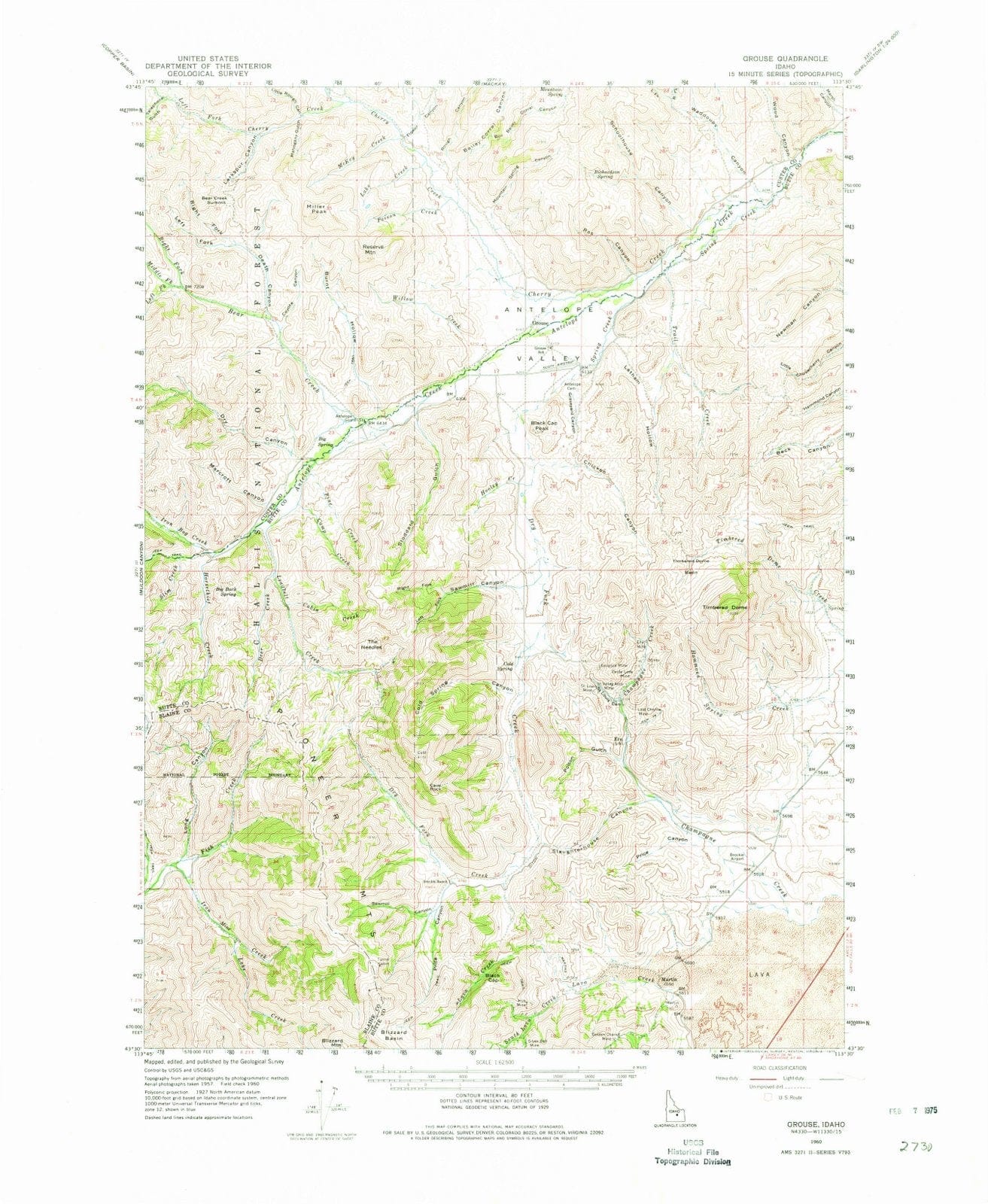 1960 Grouse, ID - Idaho - USGS Topographic Map