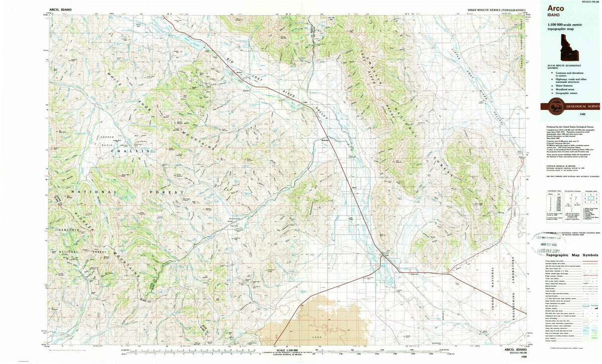 1988 Arco, ID - Idaho - USGS Topographic Map