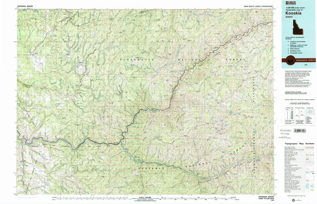 1981 Kooskia, ID - Idaho - USGS Topographic Map