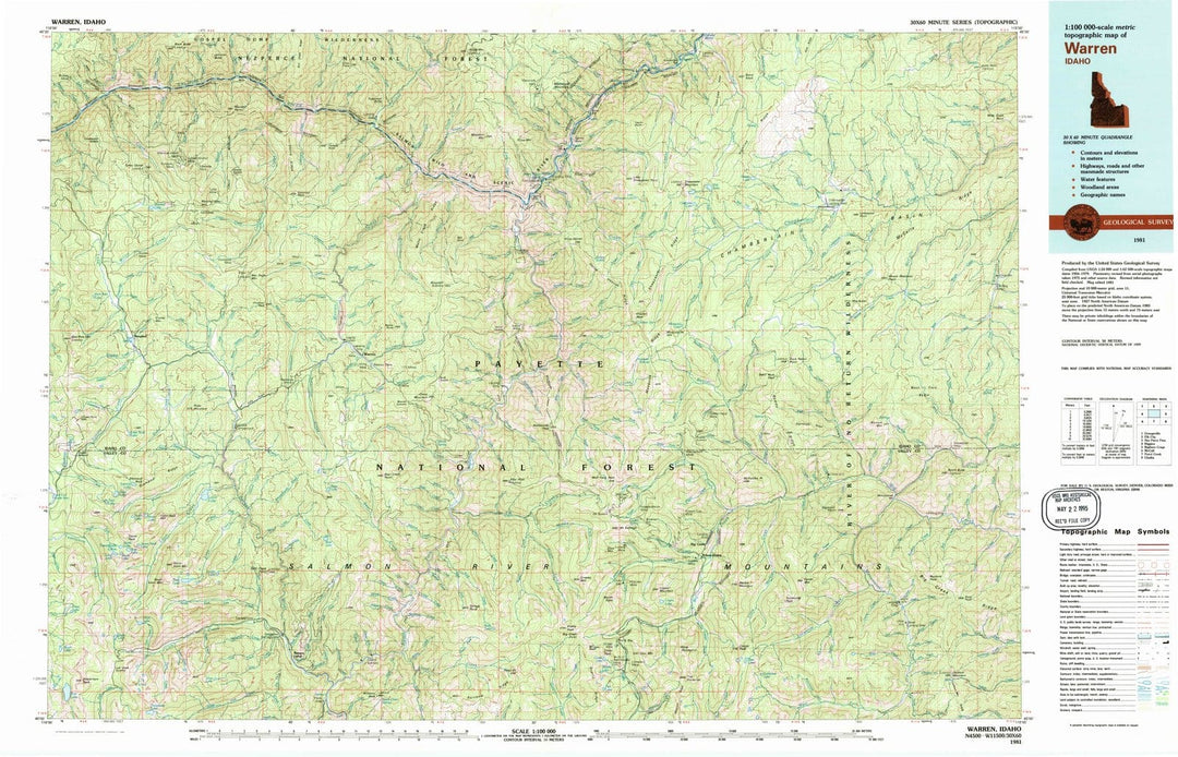 1981 Warren, ID - Idaho - USGS Topographic Map