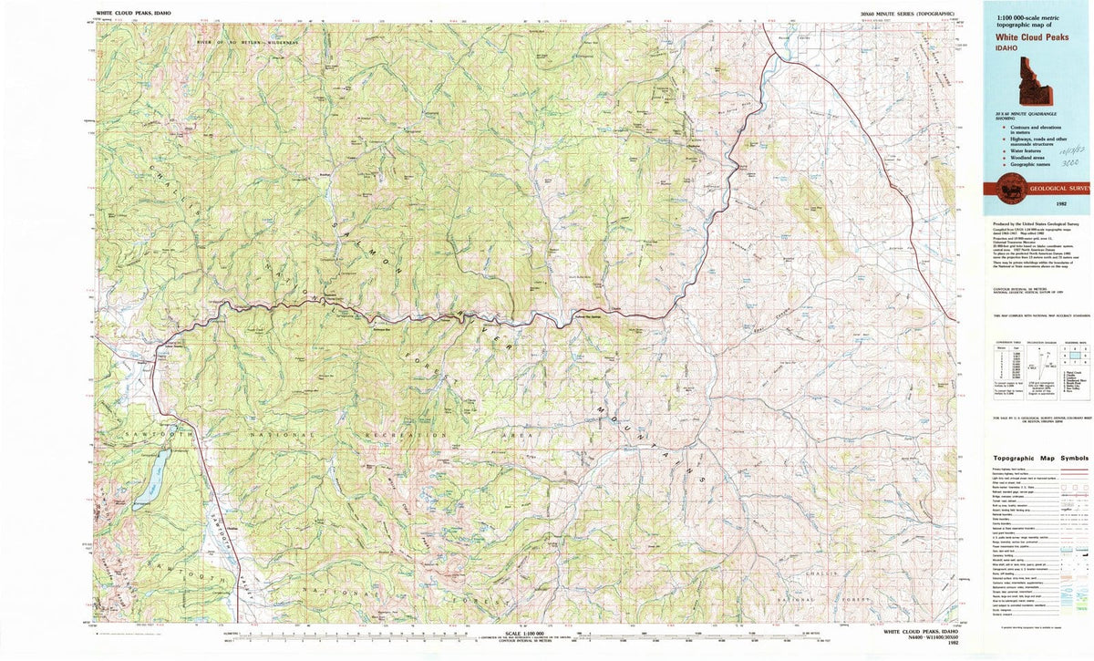 1982 White Cloud Peaks, ID - Idaho - USGS Topographic Map
