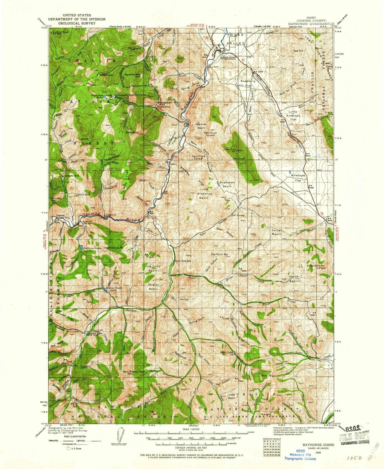 1929 Bayhorse, ID - Idaho - USGS Topographic Map