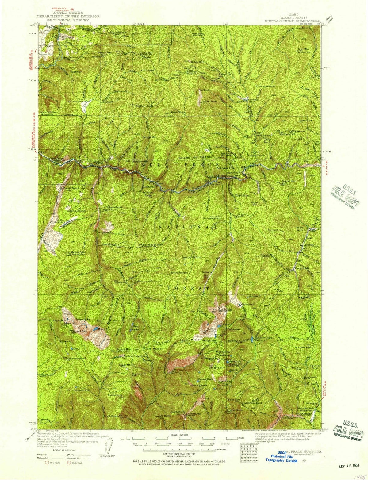 1931 Buffalo Hump, ID - Idaho - USGS Topographic Map