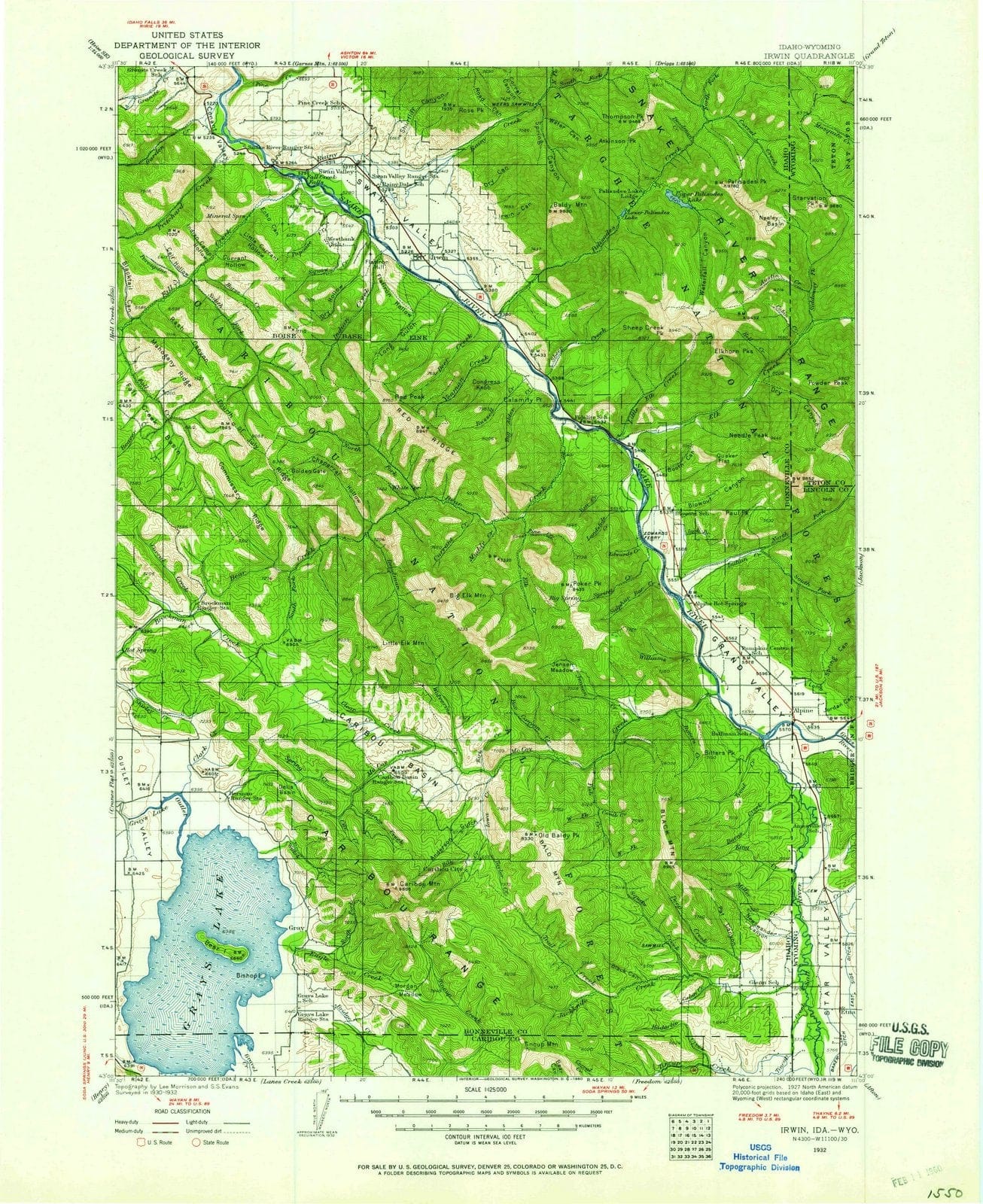 1932 Irwin, ID - Idaho - USGS Topographic Map