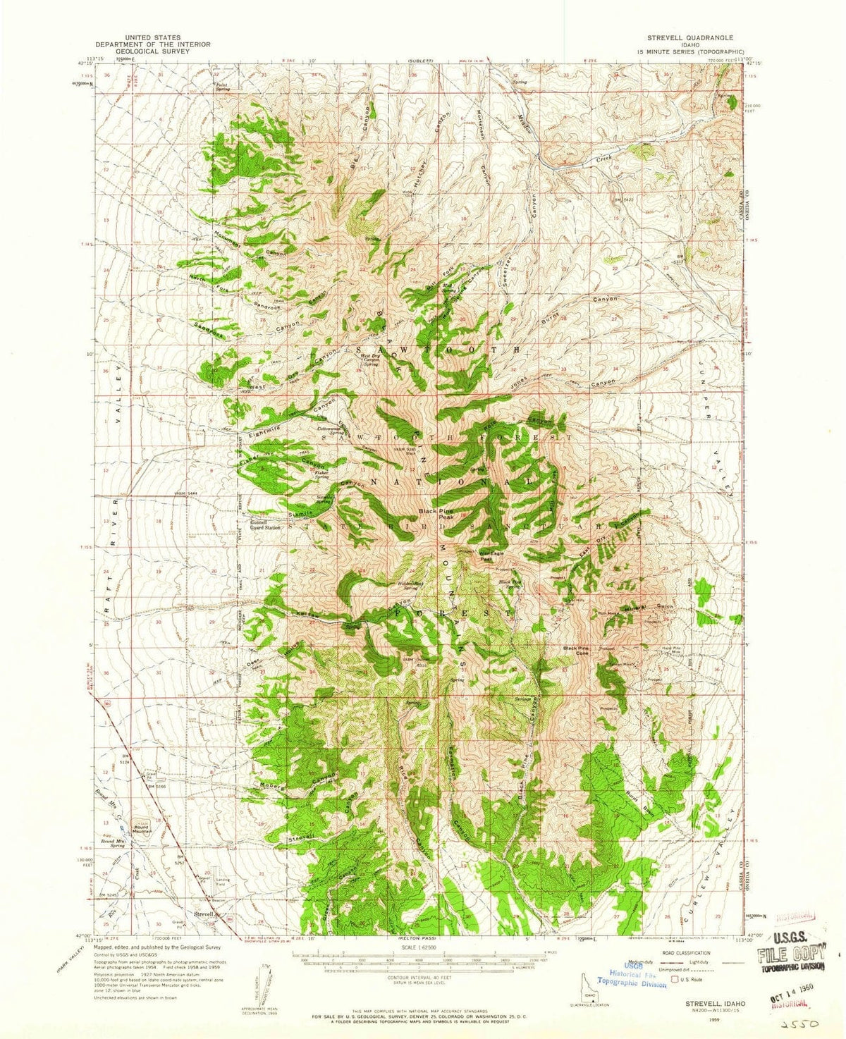 1959 Strevell, ID - Idaho - USGS Topographic Map