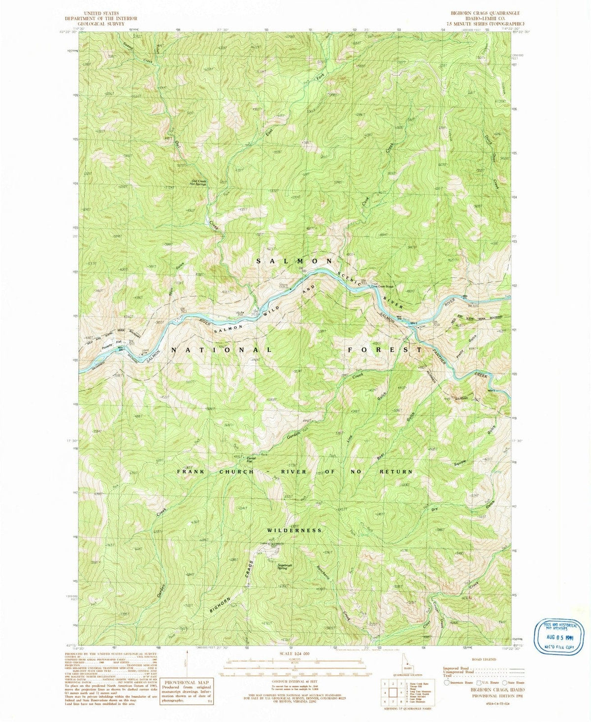 1991 Bighorn Crags, ID - Idaho - USGS Topographic Map