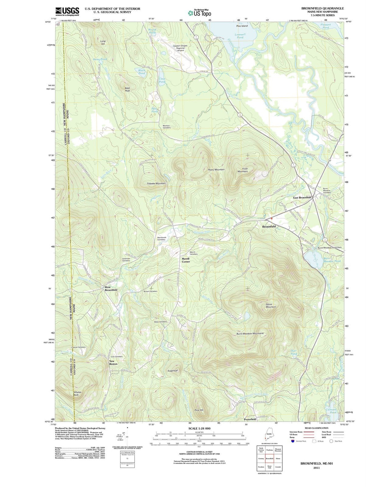 2011 Brownfield, ME - Maine - USGS Topographic Map