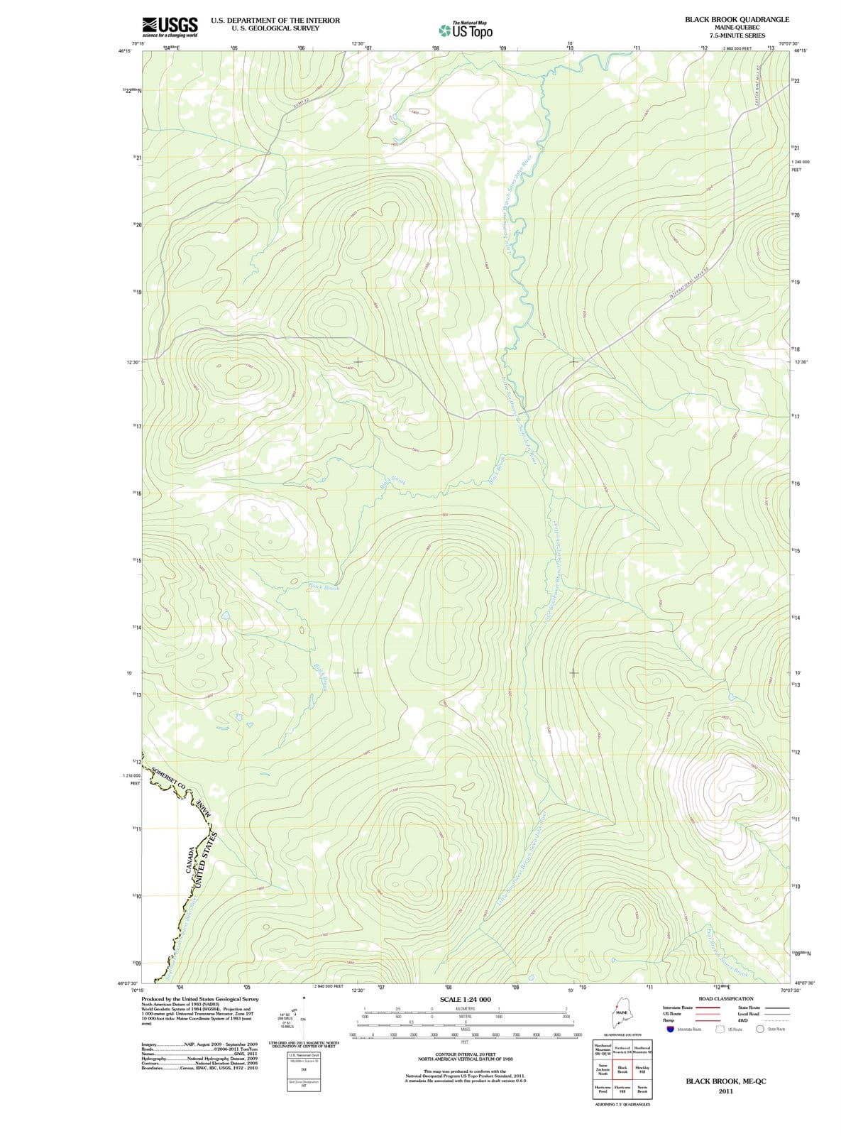 2011 Black Brook, ME - Maine - USGS Topographic Map