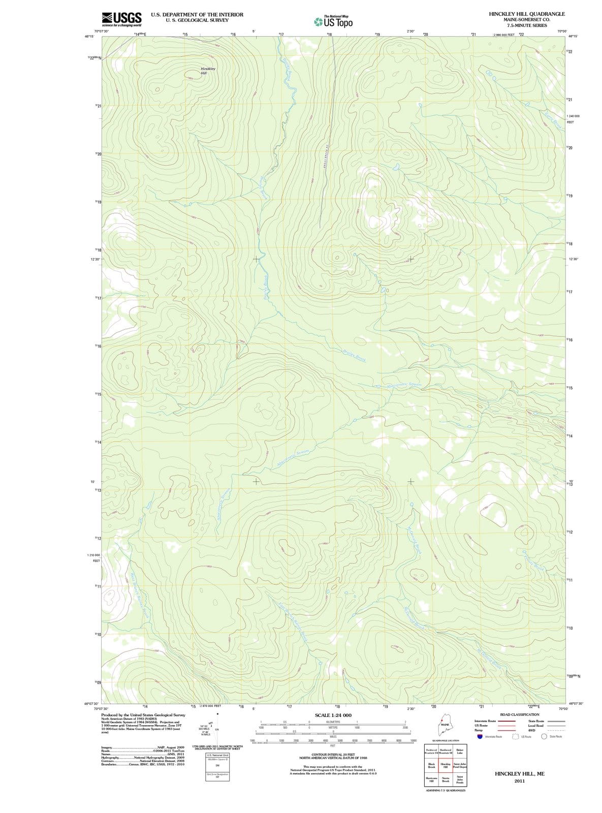 2011 Hinckley Hill, ME - Maine - USGS Topographic Map