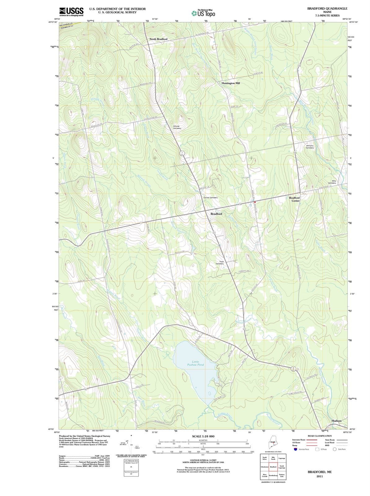 2011 Bradford, ME - Maine - USGS Topographic Map