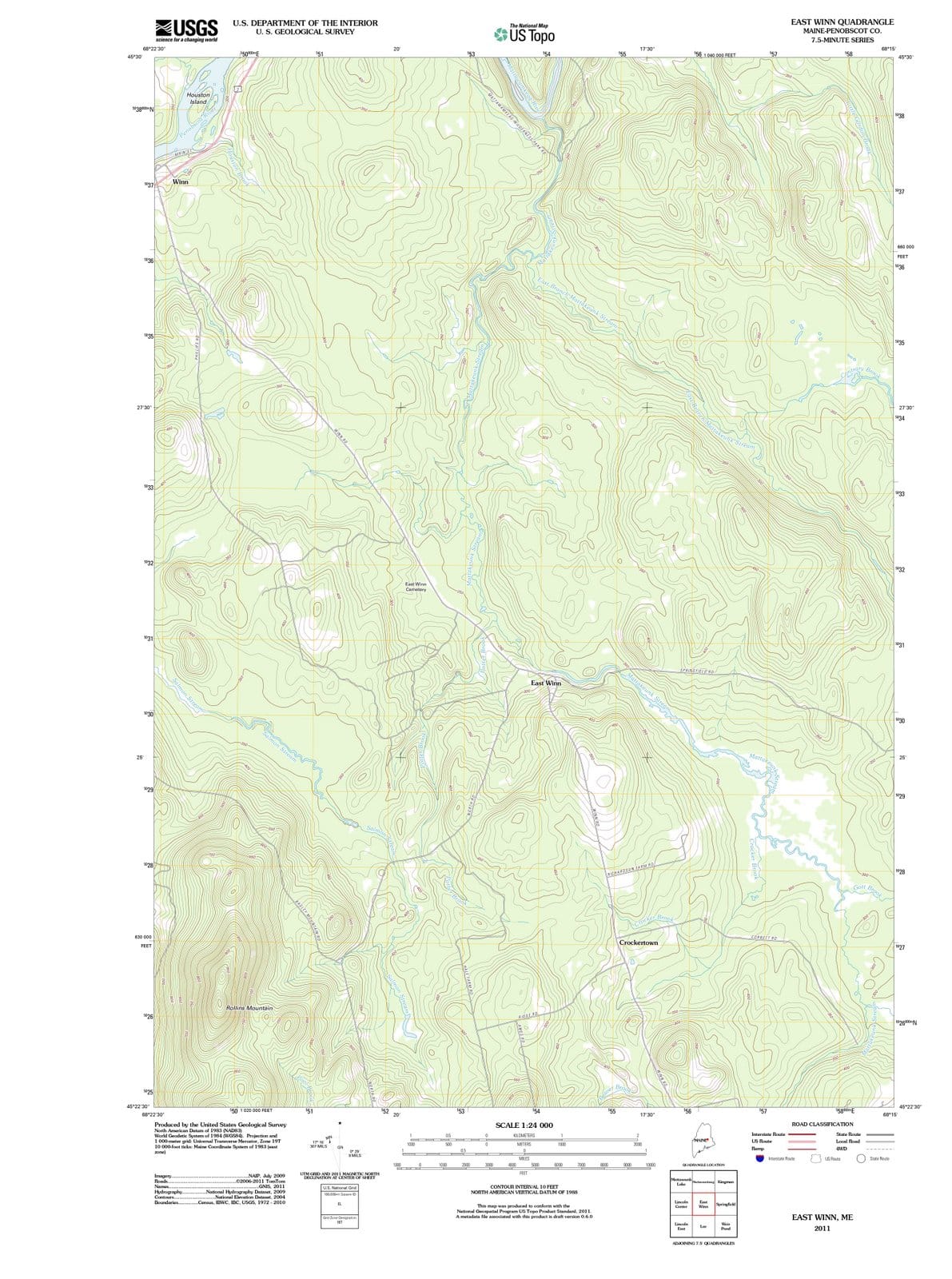 2011 East Winn, ME - Maine - USGS Topographic Map