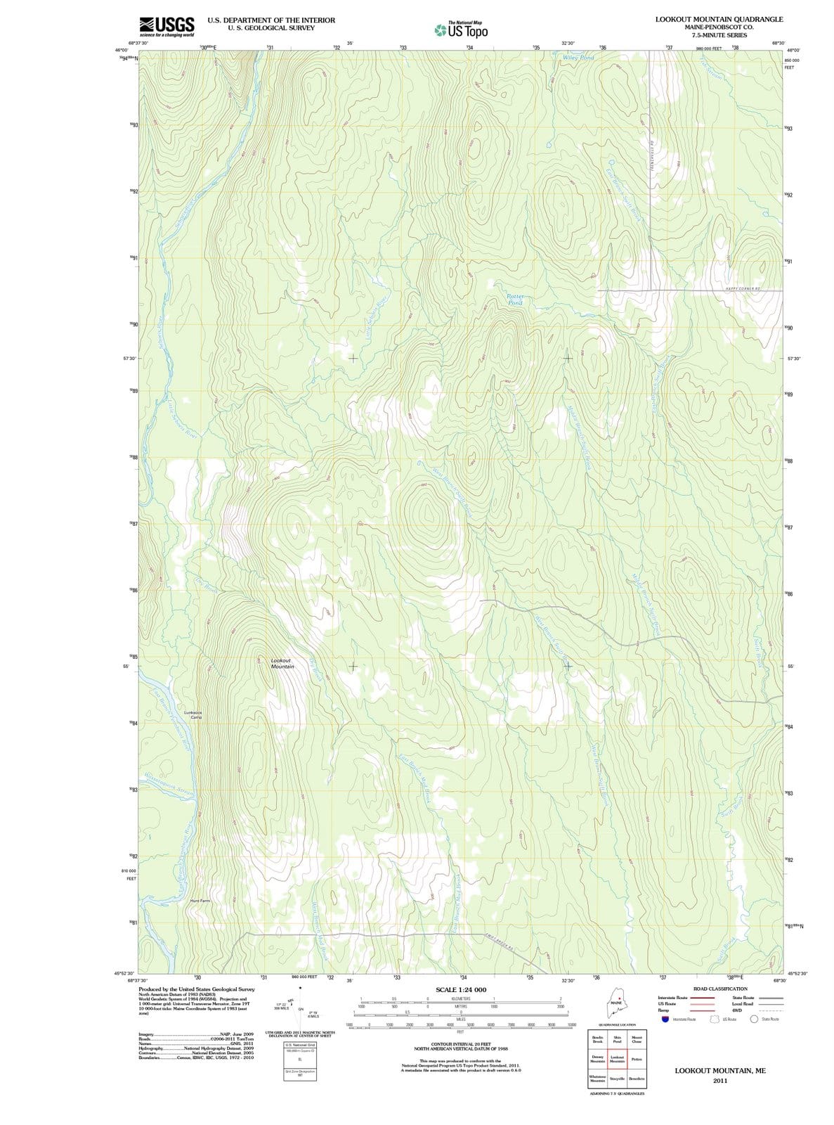 2011 Lookout Mountain, ME - Maine - USGS Topographic Map