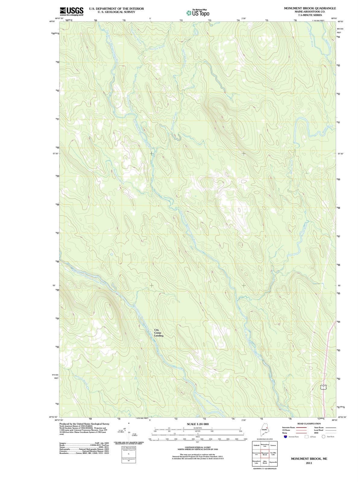 2011 Monument Brook, ME - Maine - USGS Topographic Map