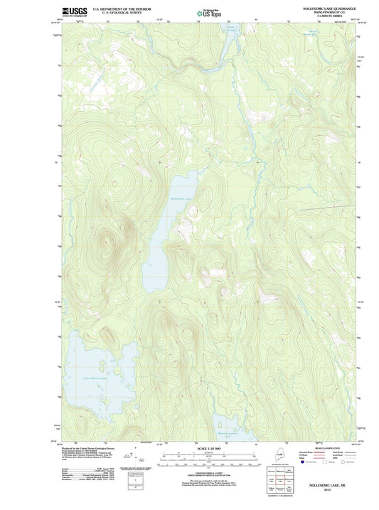 2011 Nollesemic Lake, ME - Maine - USGS Topographic Map