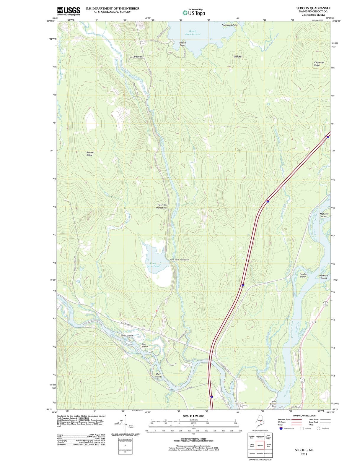 2011 Seboeis, ME - Maine - USGS Topographic Map