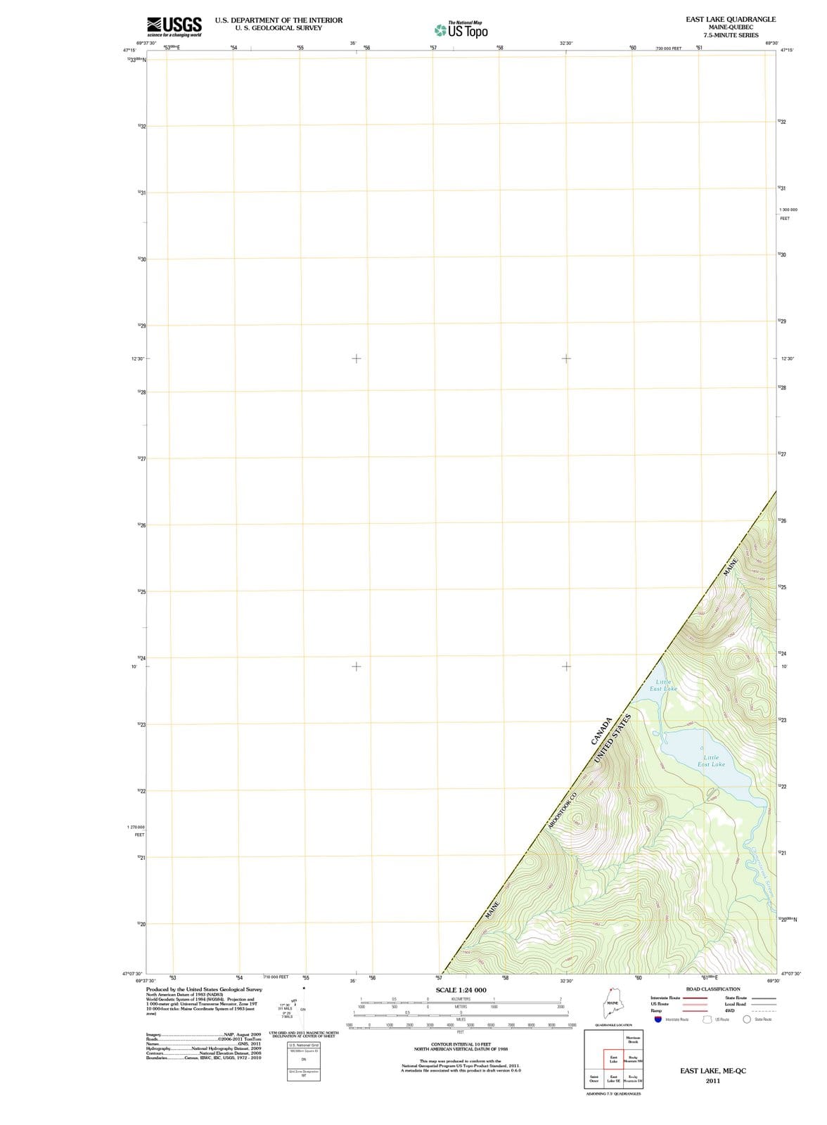 2011 East Lake, ME - Maine - USGS Topographic Map