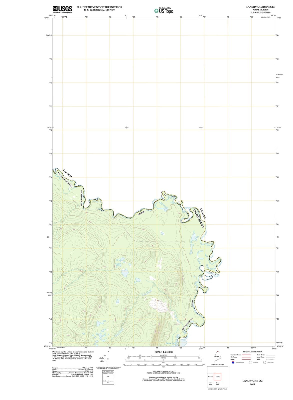 2011 Landry, ME - Maine - USGS Topographic Map