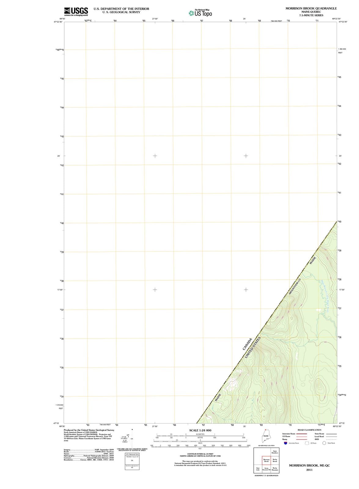 2011 Morrison Brook, ME - Maine - USGS Topographic Map