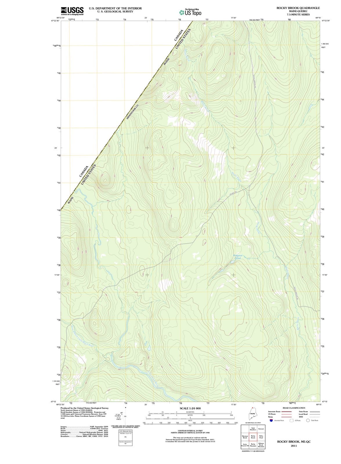 2011 Rocky Brook, ME - Maine - USGS Topographic Map