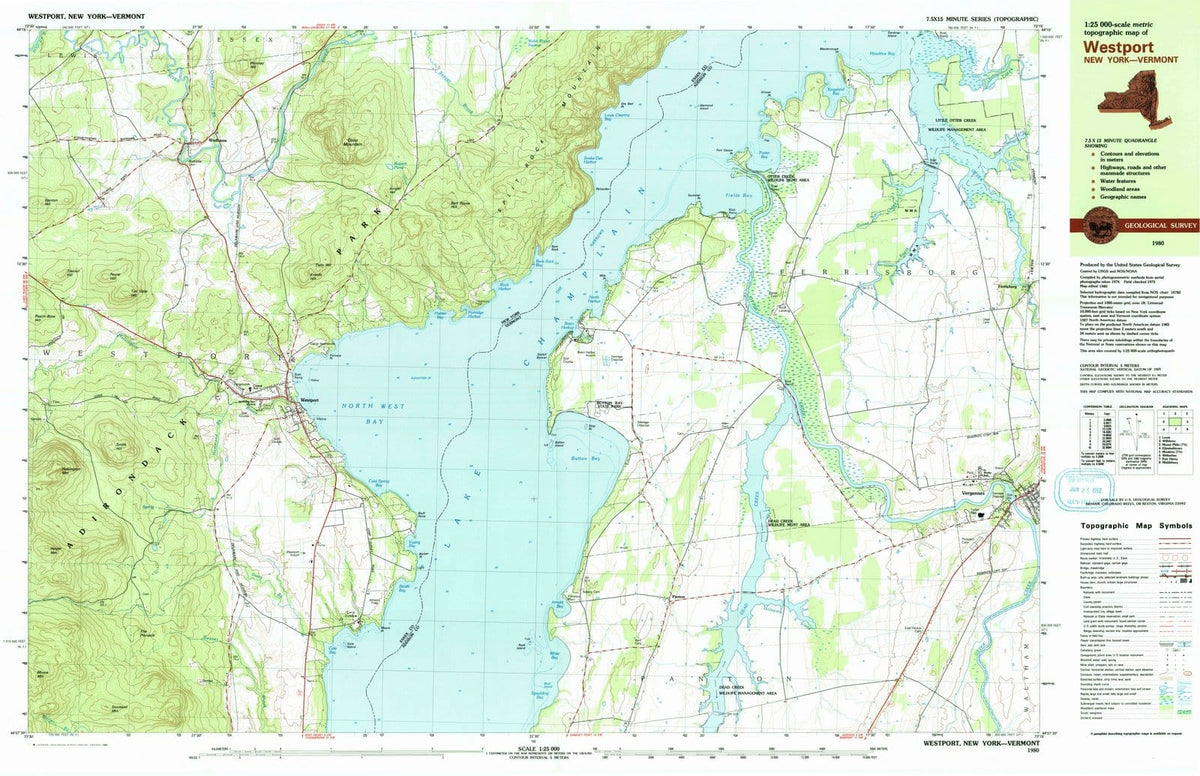 1980 Westport, VT - Vermont - USGS Topographic Map
