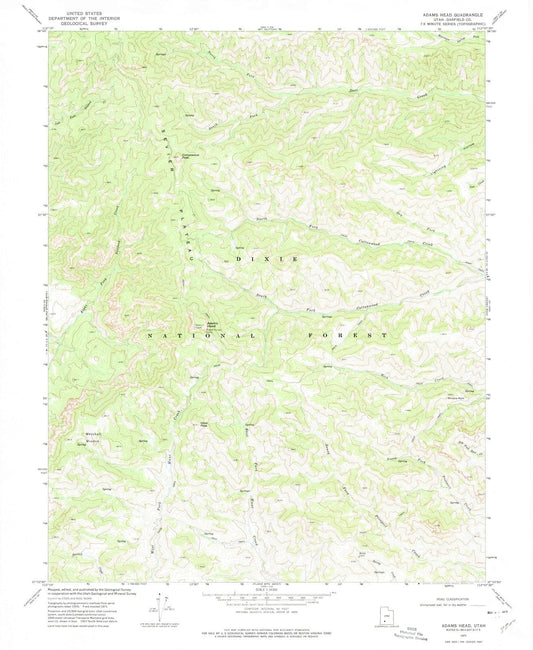 1971 Adams Head, UT - Utah - USGS Topographic Map