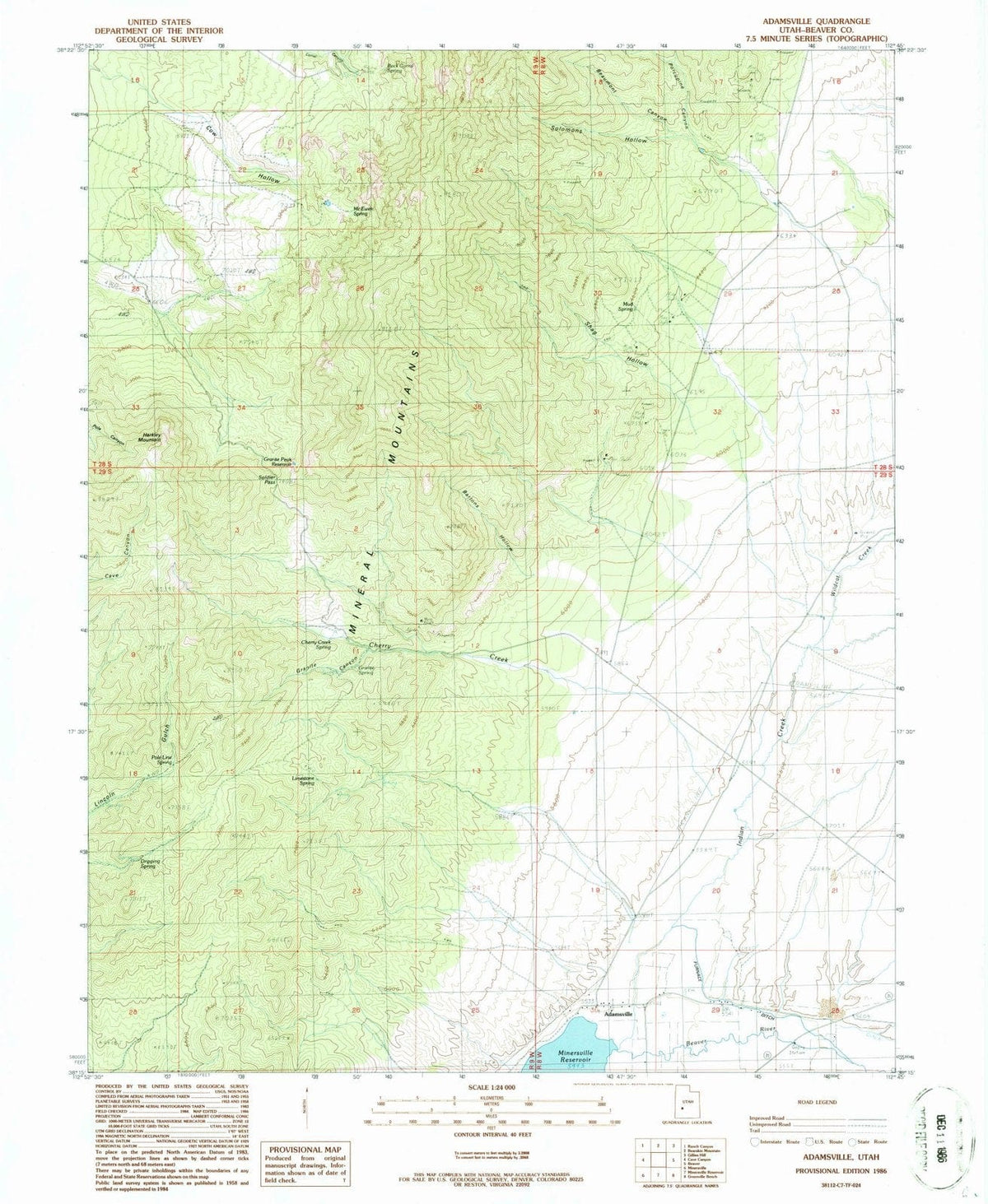 1986 Adamsville, UT - Utah - USGS Topographic Map