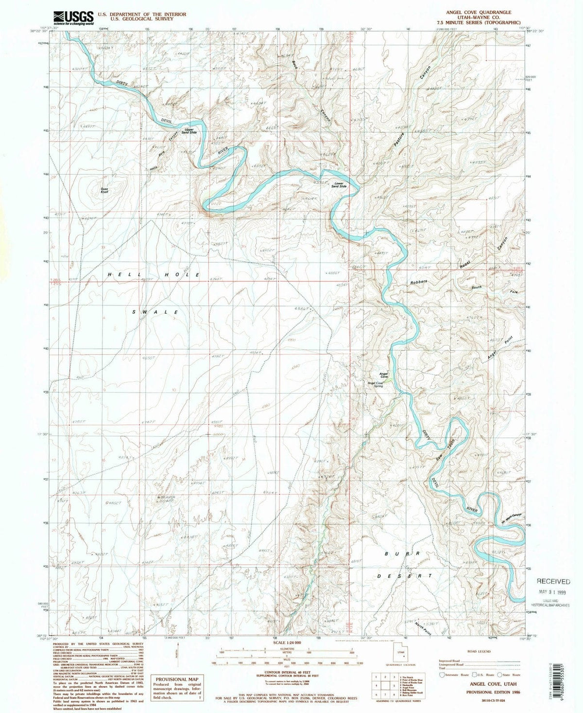 1986 Angel Cove, UT - Utah - USGS Topographic Map