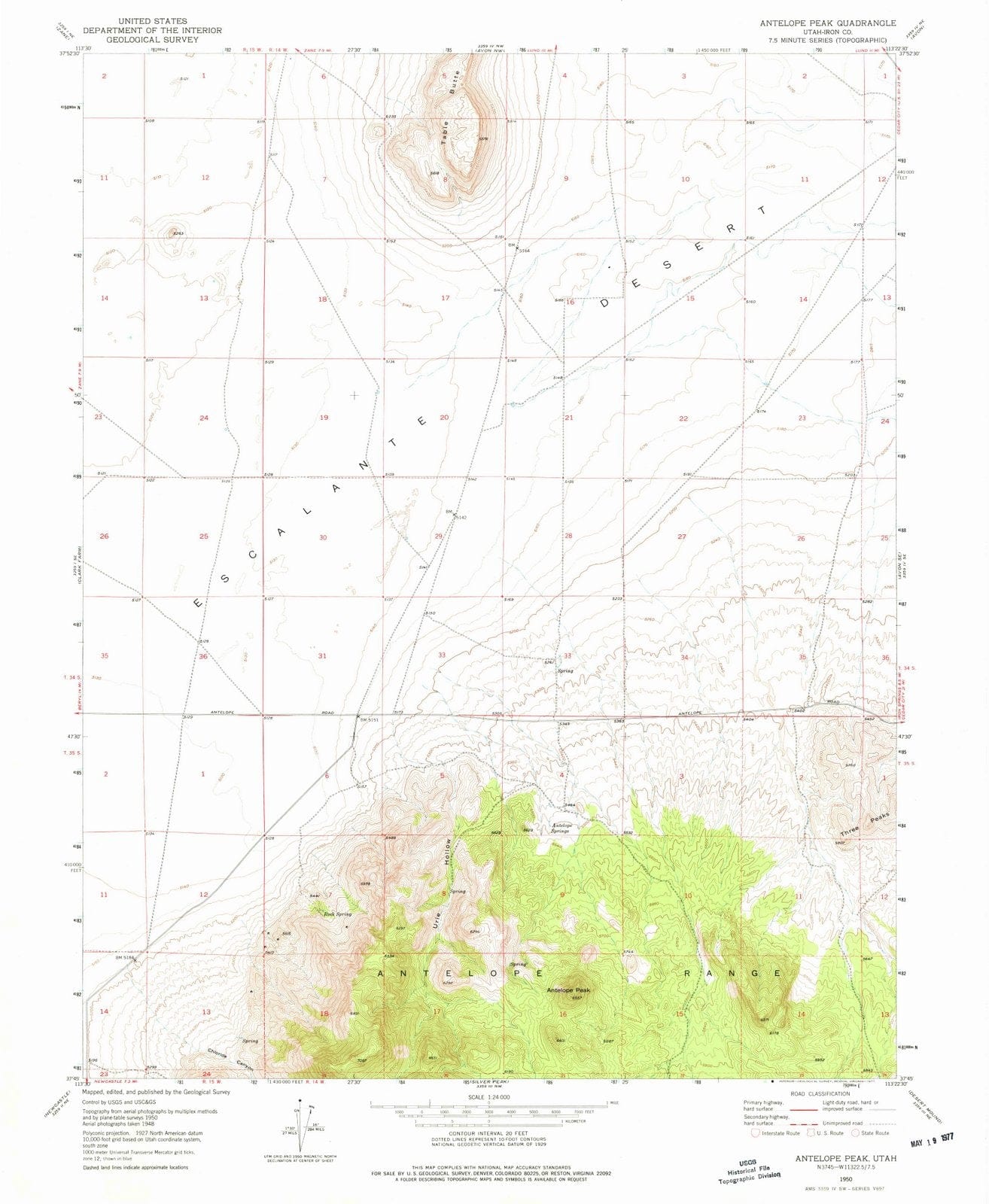 1950 Antelope Peak, UT - Utah - USGS Topographic Map