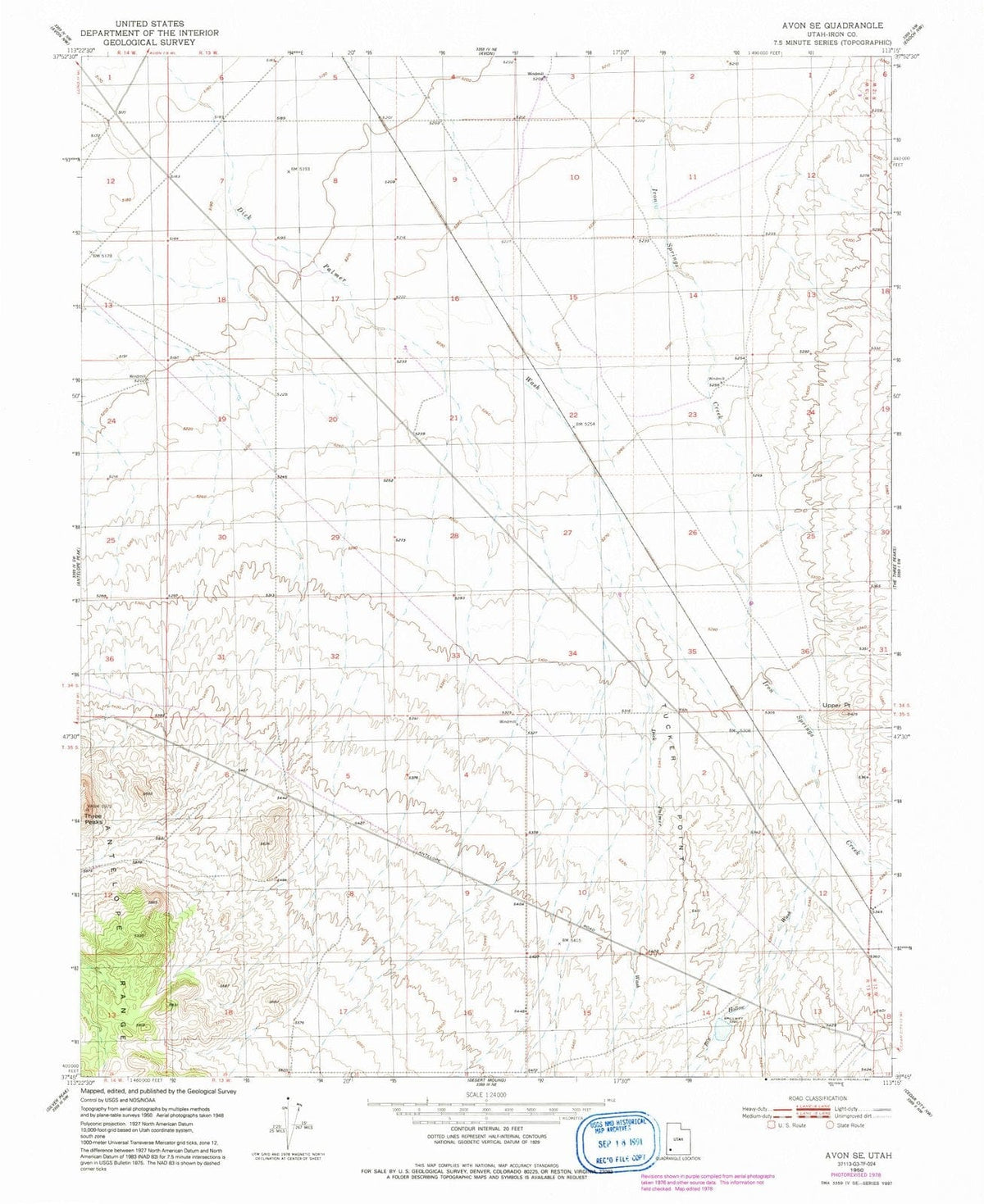 1950 Avon, UT - Utah - USGS Topographic Map