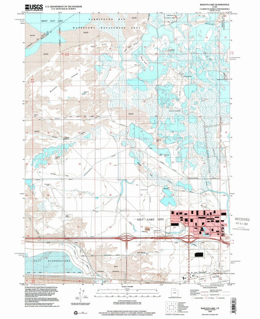 1997 Baileys Lake, UT - Utah - USGS Topographic Map
