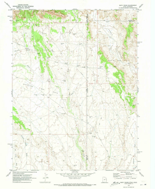 1970 Bar X Wash, UT - Utah - USGS Topographic Map