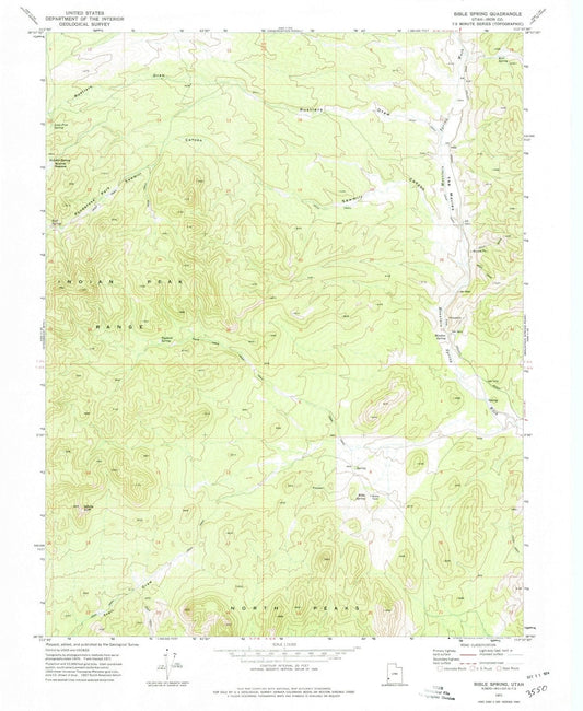 1971 Bible Spring, UT - Utah - USGS Topographic Map