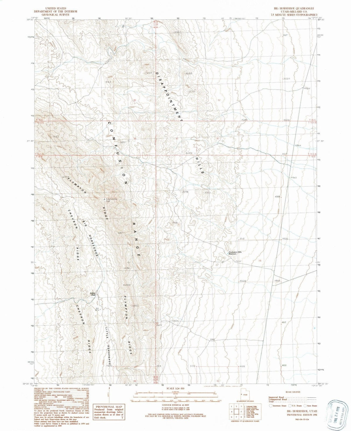 1991 Big Horseshoe, UT - Utah - USGS Topographic Map