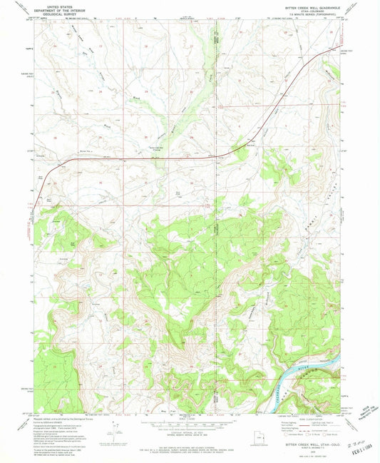 1970 Bitter Creek Well, UT - Utah - USGS Topographic Map