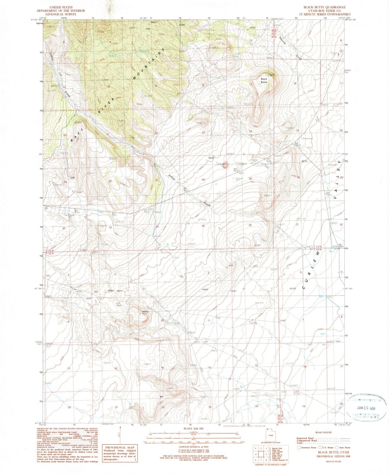 1990 Black Butte, UT - Utah - USGS Topographic Map